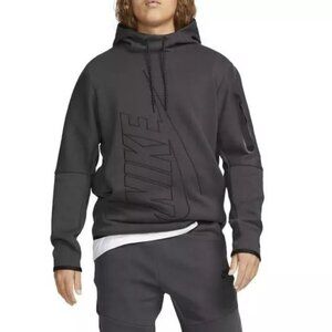 Nike Men's Tech Fleece Pullover Graphic Hoodie Anthracite Gray Sz S